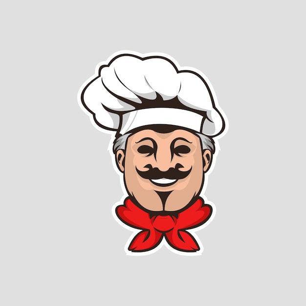 Modello della mascotte del logo moderno dello chef