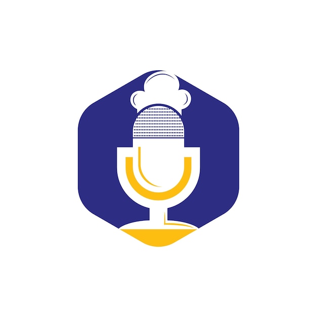 Chef podcast vector logo design template