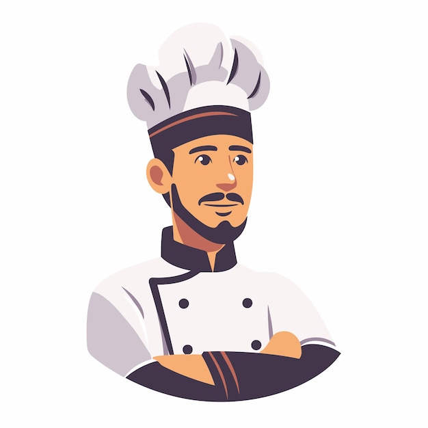 Vector chef profile silhouette