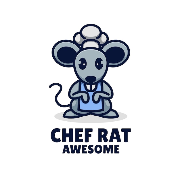 Vettore logo di chef rat