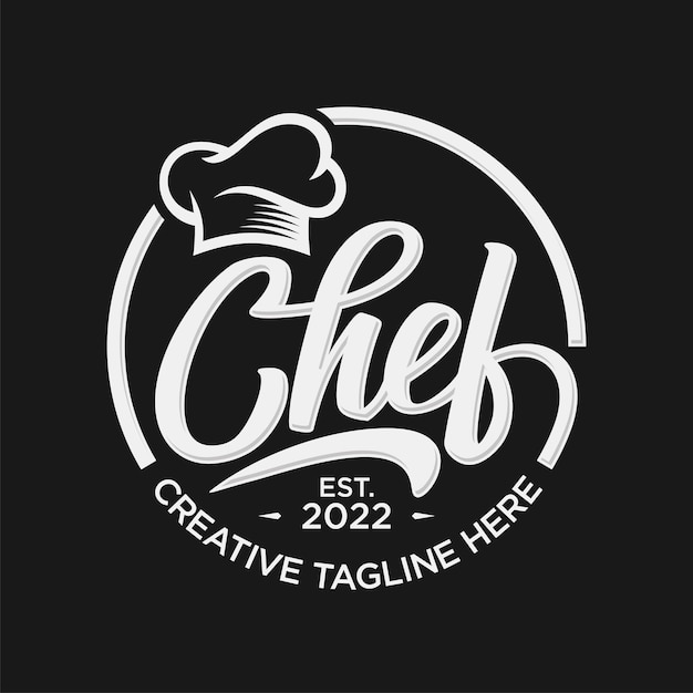 Vettore modello delle illustrazioni di riserva di logo del distintivo del ristorante dello chef