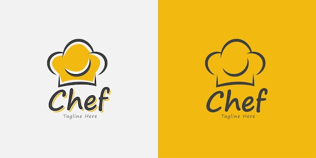 Modello di progettazione del logo del ristorante chef