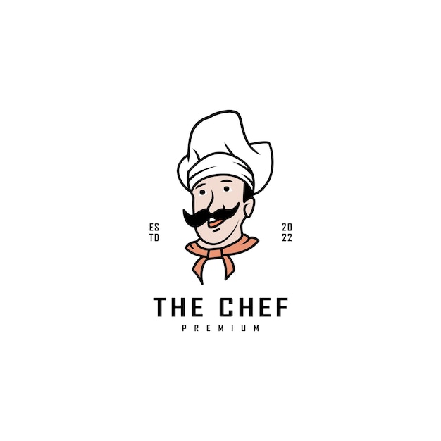 L'icona retrò dello chef per il design del logo del ristorante