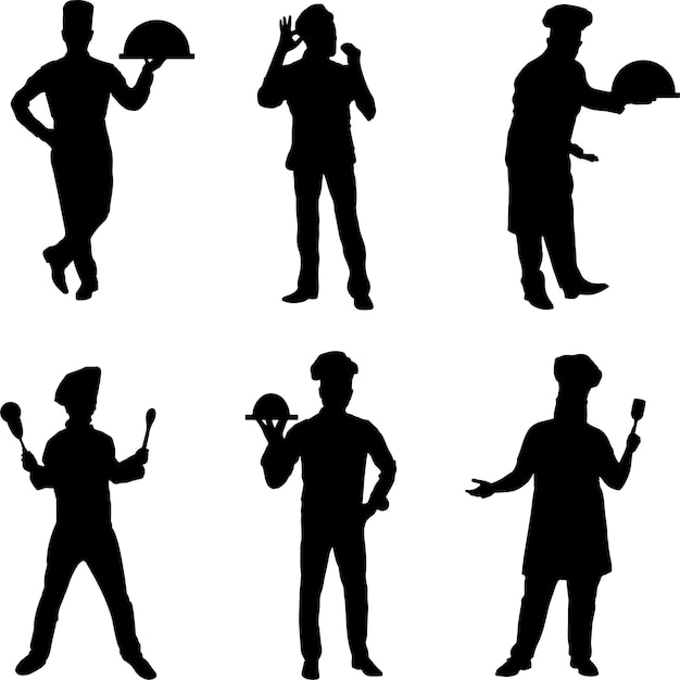 Vector chef silhouette graphic vector pack