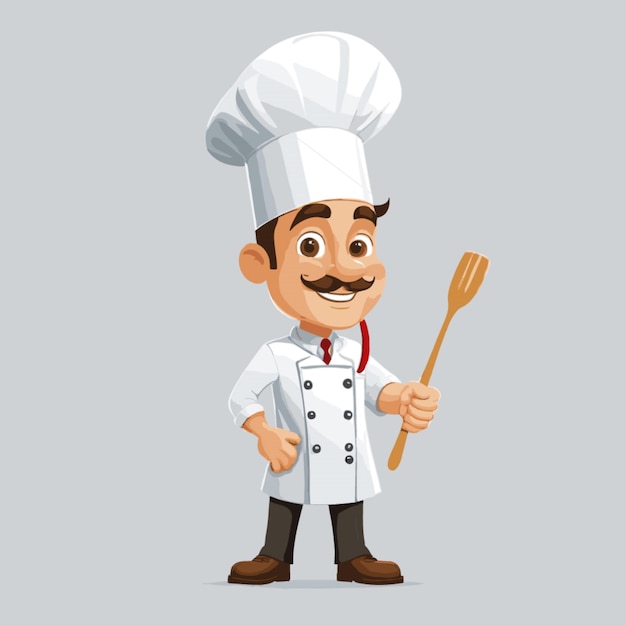 Vettore vettore chef su sfondo bianco
