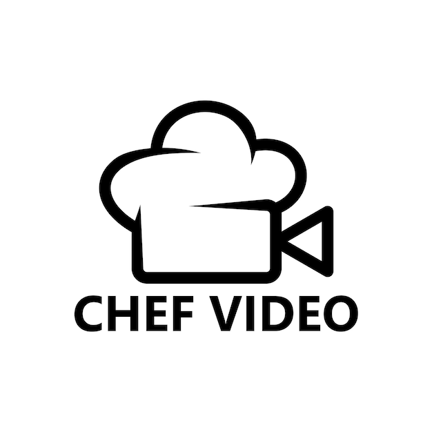 Chef video logo template design vector