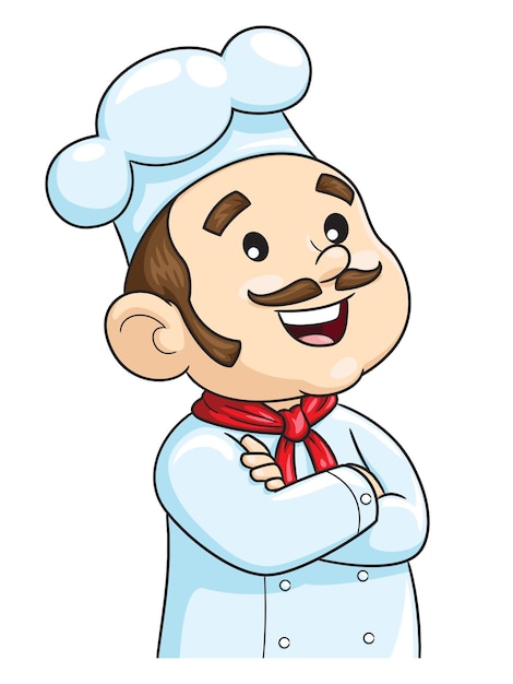 Vector chef with crossed arm posing