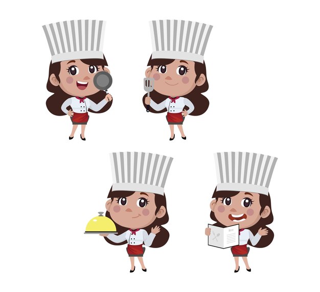 Vector chef with different poses. vector