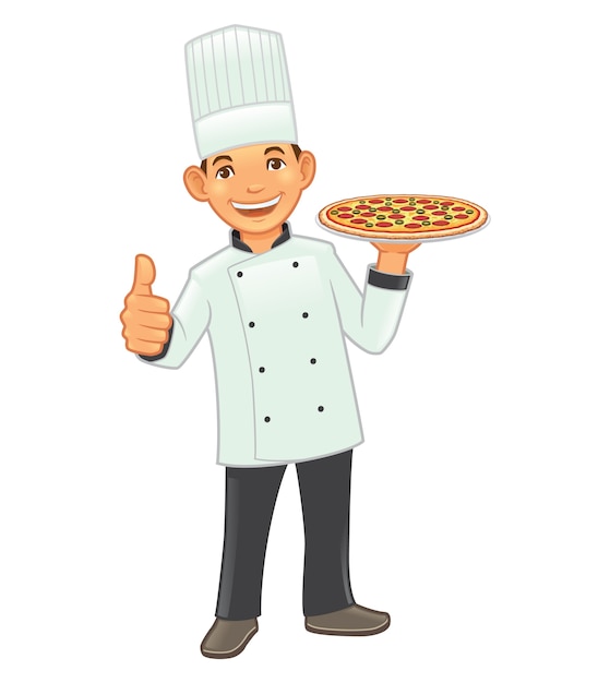 Chef with pizza