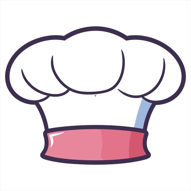 Vector chefs hat flat icon outline in the style of simple vector