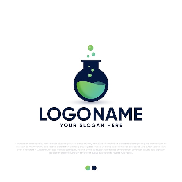 Chemical Bottle Logo Design Premium Vector