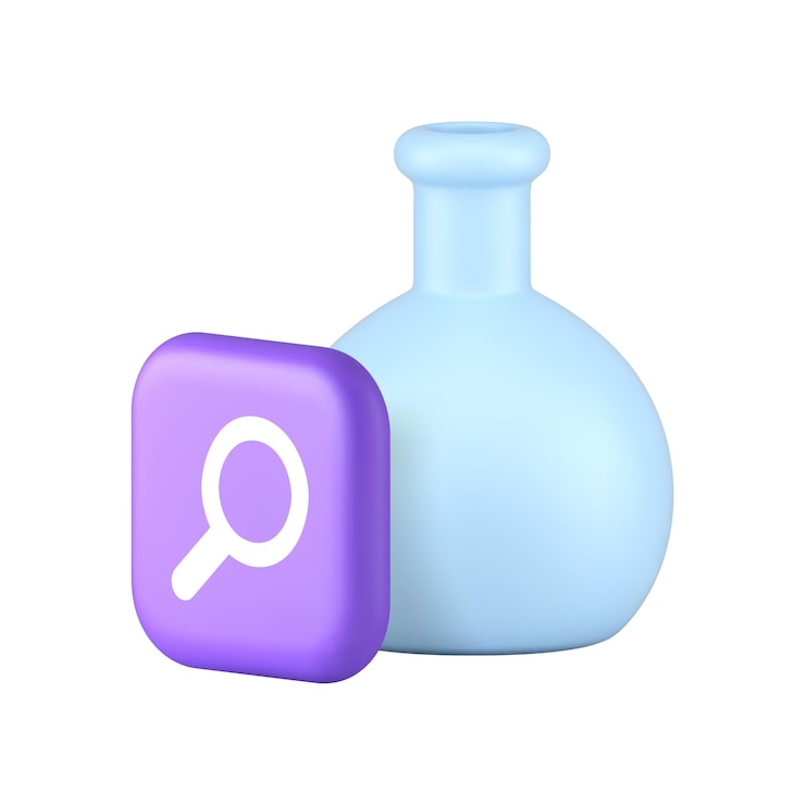 Vector chemical change medical science search laboratory analyzing 3d icon realistic vector
