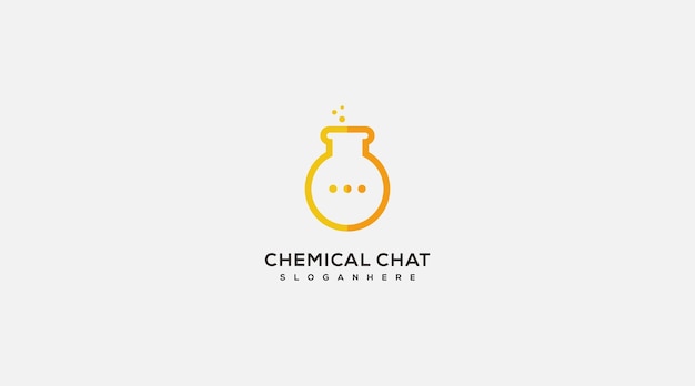 химический чат векторный дизайн логотипа векторная иллюстрация