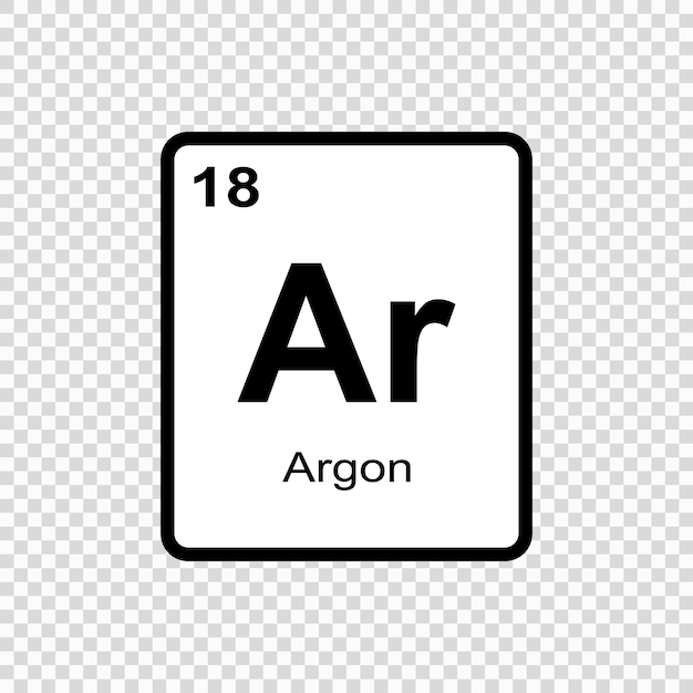 Chemical element Argon Vector illustration