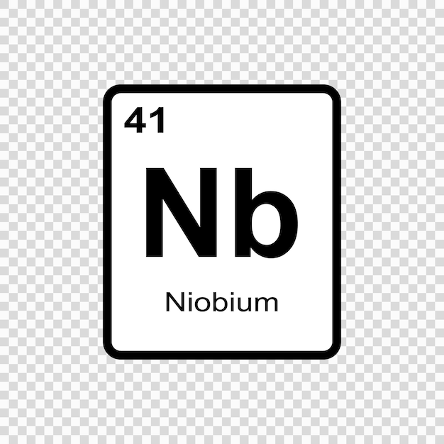 Химический элемент Ниобий Векторная иллюстрация