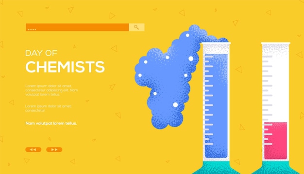 Chemical experiment, day of chemists web template.