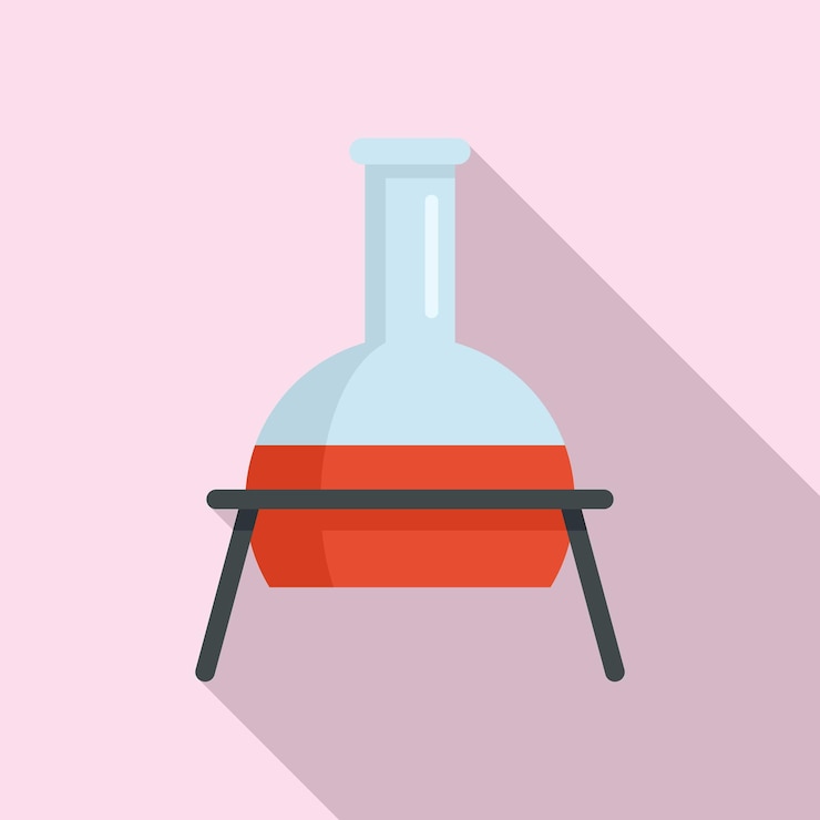Vector chemical flask icon flat illustration of chemical flask vector icon for web design