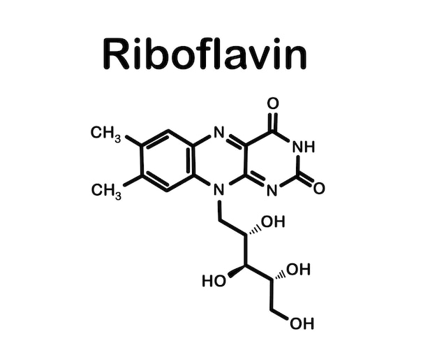 Chemical formula of riboflavin.