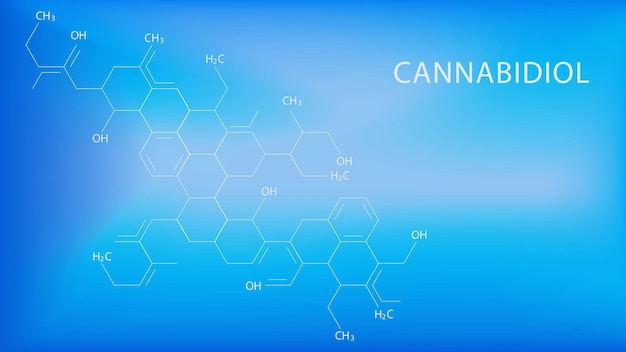 Formule chimiche del cannabidiolo cbd struttura molecolare della cannabis chimica e background scientifico