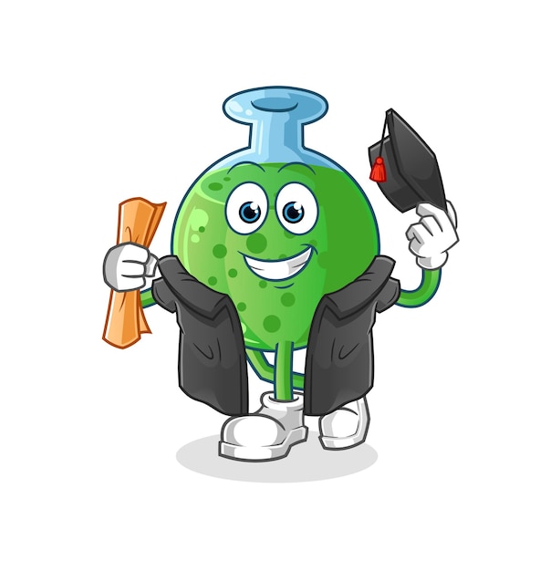 The chemical glass graduation character mascot