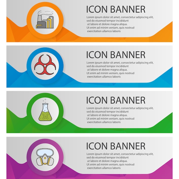 Chemical industry banner templates set