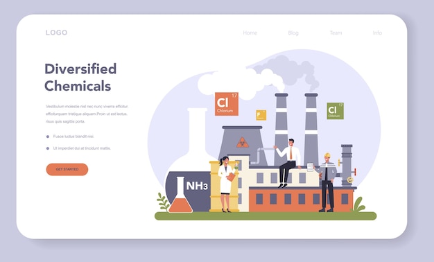 Chemical industry web banner or landing page