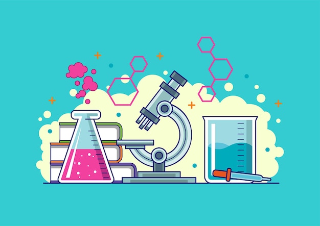 Chemical lab experiment illustration concept designs