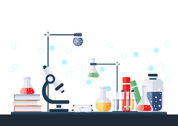 Vector chemical lab illustration.