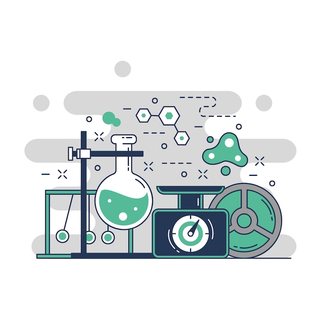 Vector chemical lab research chemistry illustration 4