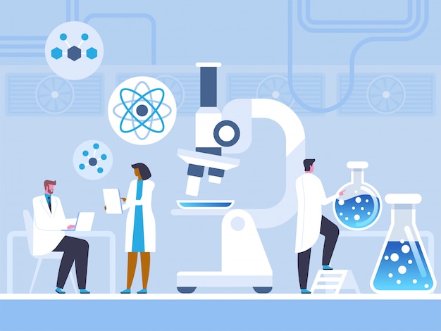 Vector chemical lab study in flat style