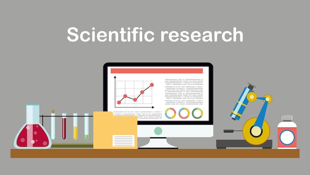 化学実験室の科学技術。科学者の職場のコンセプト。科学、教育