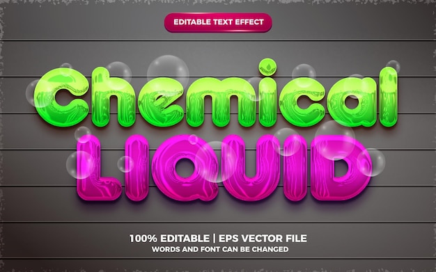 Chemical liquid editable text effect 3d template style