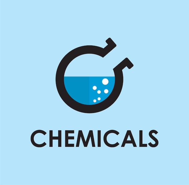 Vector chemical logo design illustration