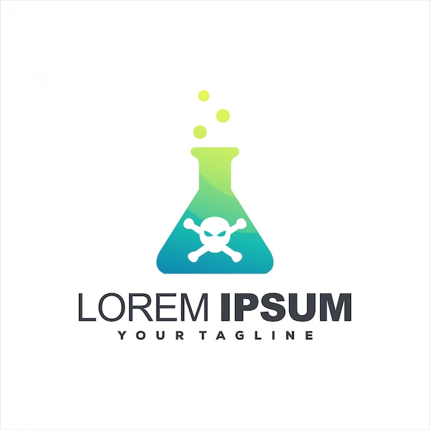 Design del logo bottiglia di veleno chimico