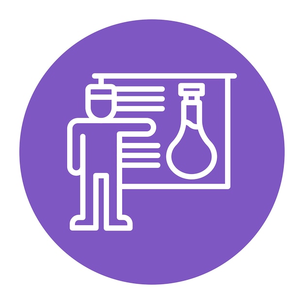 Векторное изображение икона химической презентации может быть использовано для науки