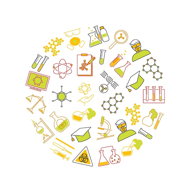 Chemical round design template vector