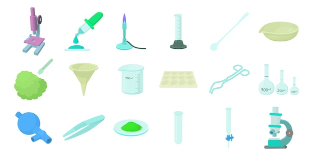 Chemical tools icon set 