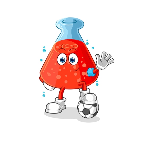 Chemical tube playing soccer illustration character vector