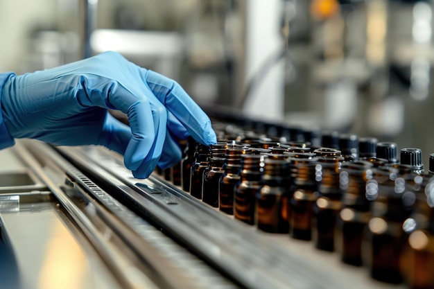 Chemici vermengden chemicaliën om antiretrovirale medicijnen te vinden in het lab.