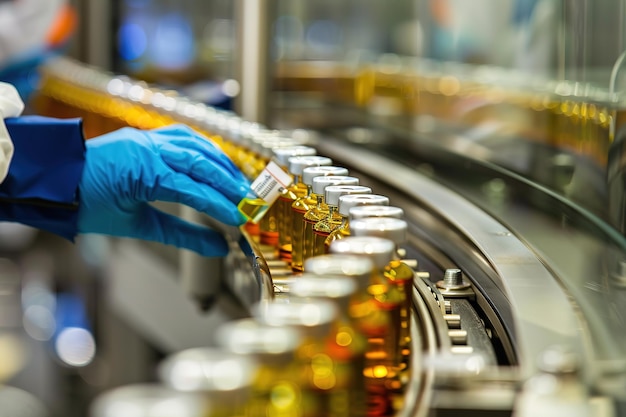 Chemici vermengden chemicaliën om antiretrovirale medicijnen te vinden in het lab.