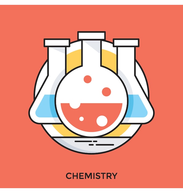 Chemie platte vector pictogram
