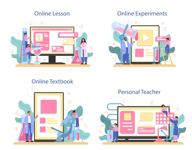 Chemie studeren online service of platformset. scheikunde les. wetenschappelijk experiment. online les, persoonlijke leraar, online experiment, leerboek.