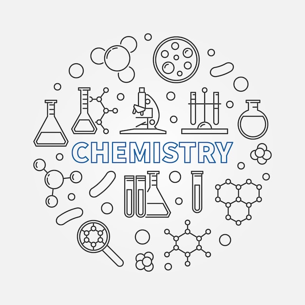 Chemie vector ronde concept wetenschap lijn illustratie