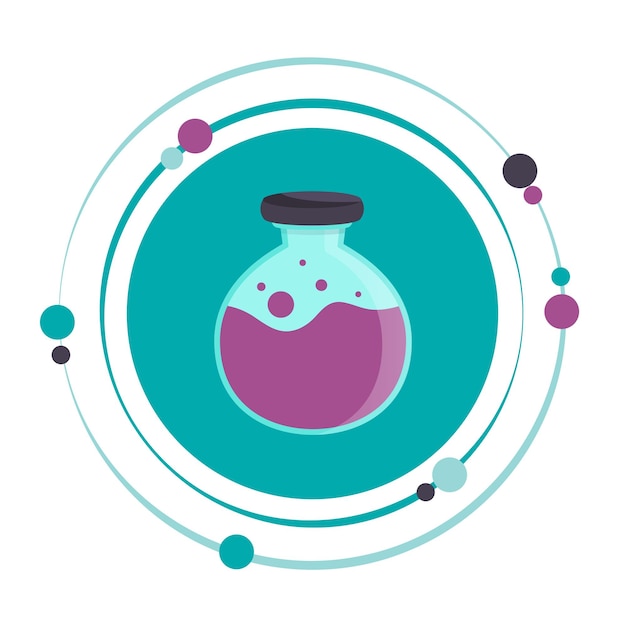 Chemiefles met reactant vector illustratie grafisch pictogram symbool