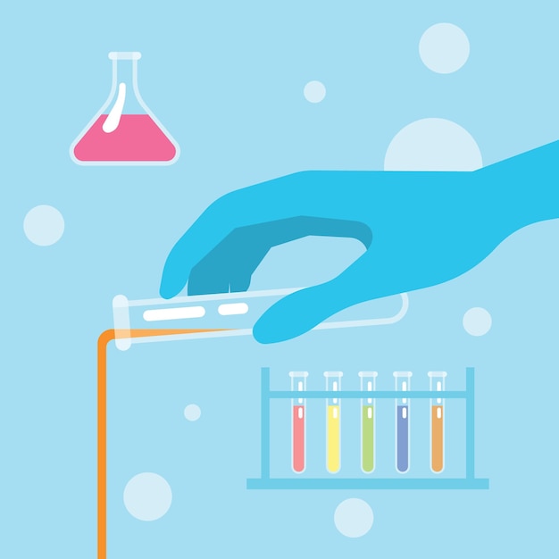 Chemisch Experiment In Een Lab Geïsoleerde Achtergrond