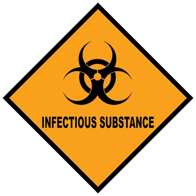 Chemisch gevaar icoon infectieuze stof waarschuwingssymbool vector illustratie ontwerp