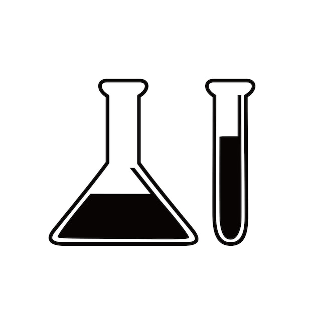 chemische buis pictogram ontwerp vloeibare biologie chemie teken en symbool