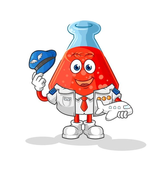 Chemische buis piloot mascotte cartoon vector