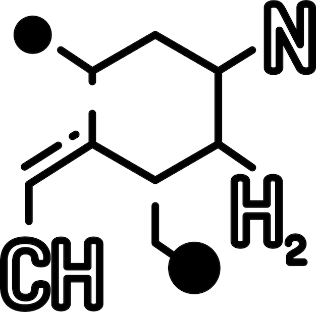 Vector chemische formule glyf en lijnvector illustratie