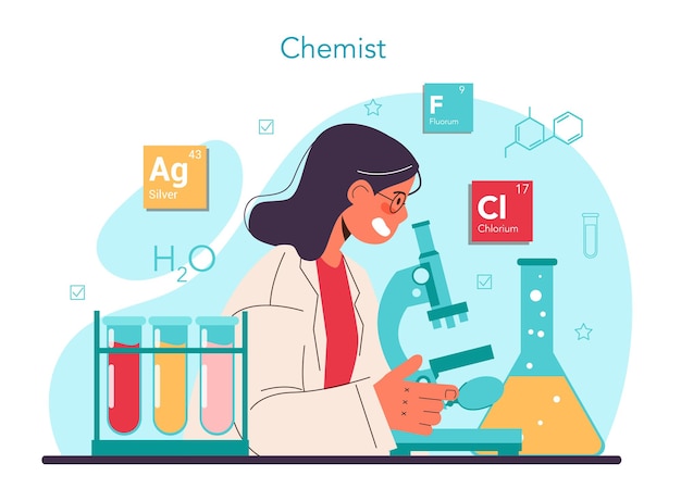 Chemist concept. chemistry scientist doing an experiment in the laboratory